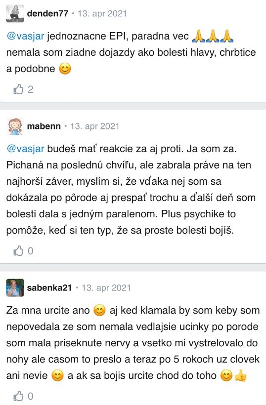 Epidurálka pri pôrode – skúsenosti Modrykonik