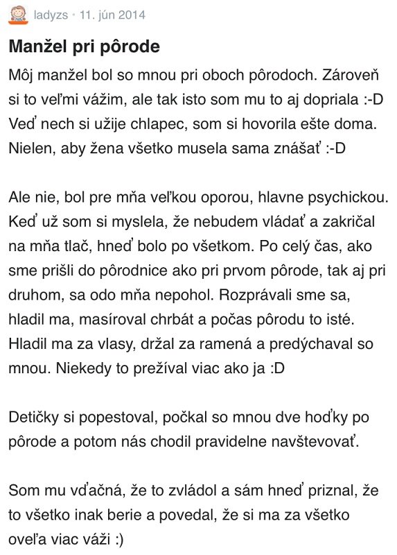 Otec pri pôrode skúsenosti Modrykonik