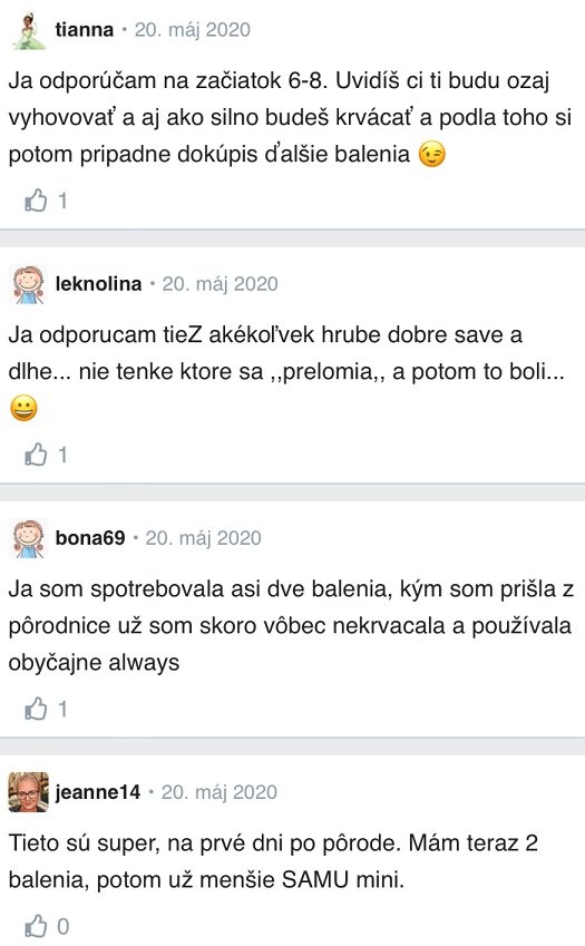 Popôrodné vložky skúsenosti Modrykonik