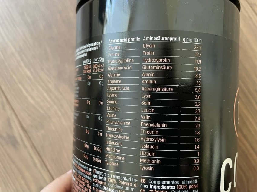 Hovädzí kolagén v prášku Collagen Pulver aminokyseliny