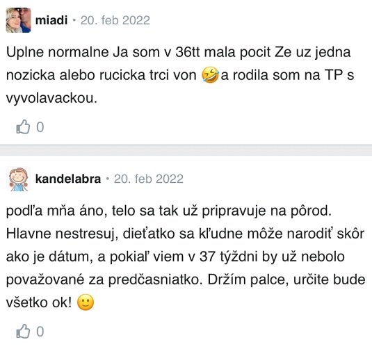 36. týždeň tehotenstva diskusia