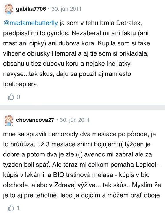 Hemoroidy v tehotenstve – skúsenosti Modrykonik