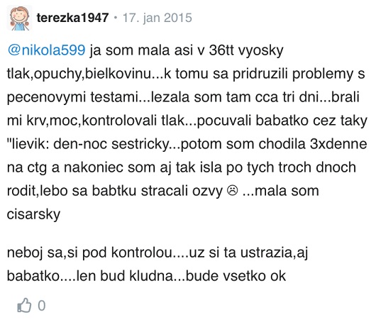 Bielkovina v moči v tehotenstve? diskusia Modrykonik