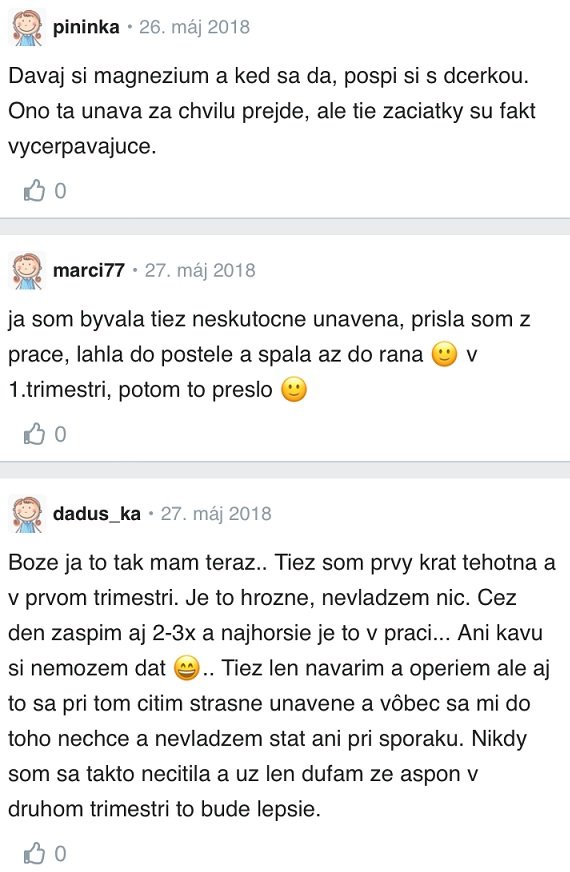 Únava, slabosť a točenie hlavy v tehotenstve skúsenosti Modrykonik